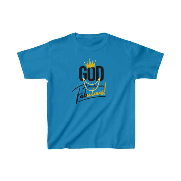 God Made Me Fabulous Youth T-Shirt- Gold