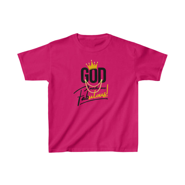 God Made Me Fabulous Youth T-Shirt- Gold