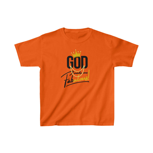 God Made Me Fabulous Youth T-Shirt- Gold