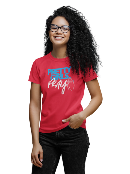 Pretty Girls Pray Unisex Tee- Blue