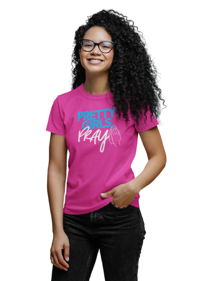 Pretty Girls Pray Unisex Tee- Blue