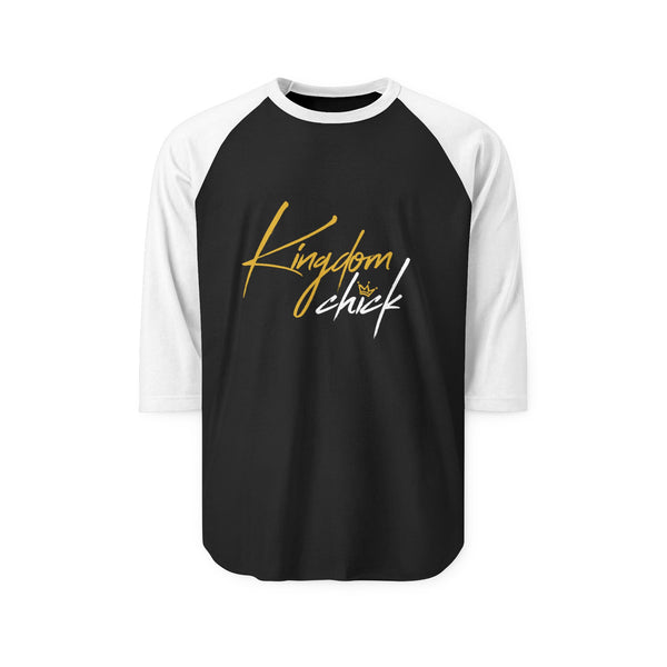 Kingdom Chick Raglan Shirt – Faith-Inspired 3/4 Sleeve Baseball Tee