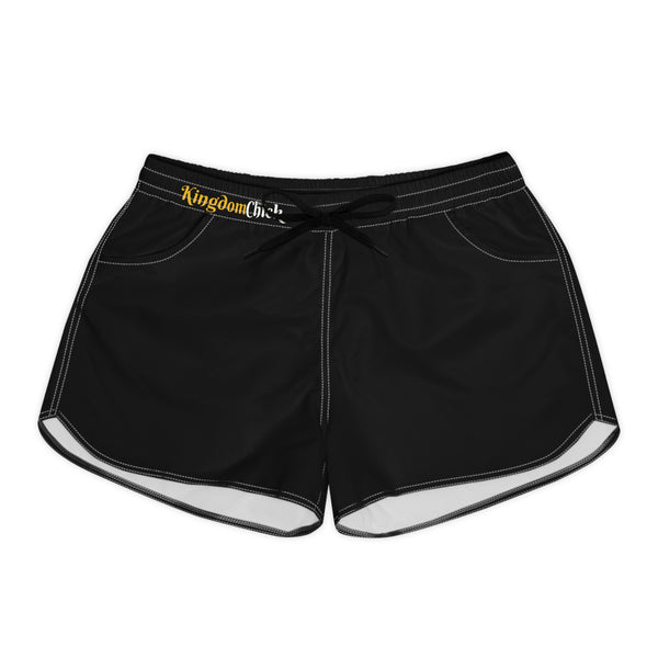 Black Women's Casual Running Shorts — Lightweight Athletic Lounge Shorts