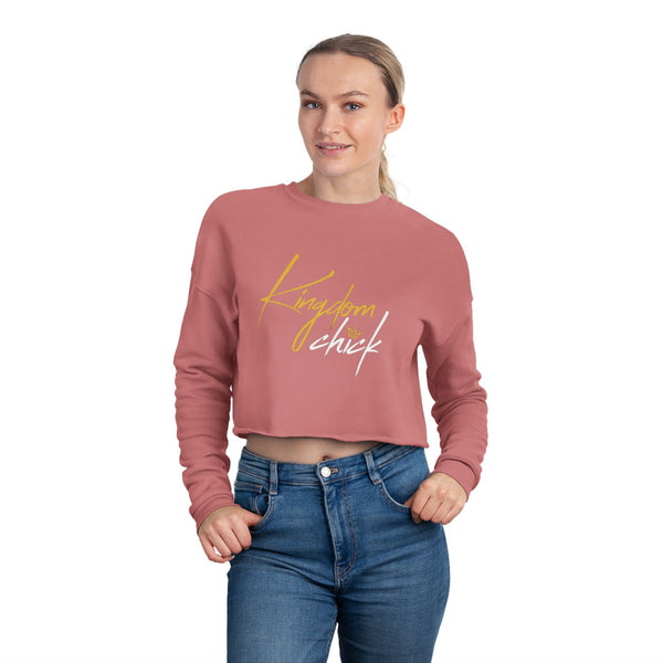 Kingdom Chick Cropped Sweatshirt — Women's Faith-Inspired Pullover