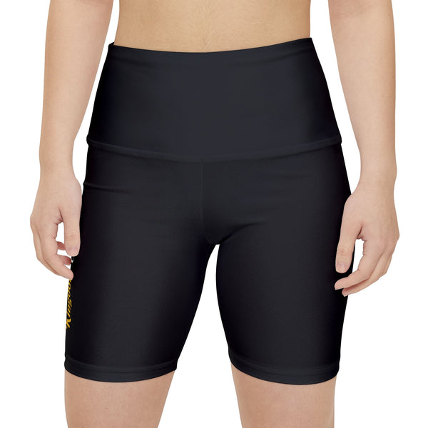 Kingdom Chick Women's Workout Shorts — High-Waist Biker Shorts with Side Logo