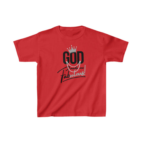 God Made Me Fabulous Youth T-Shirt-silver