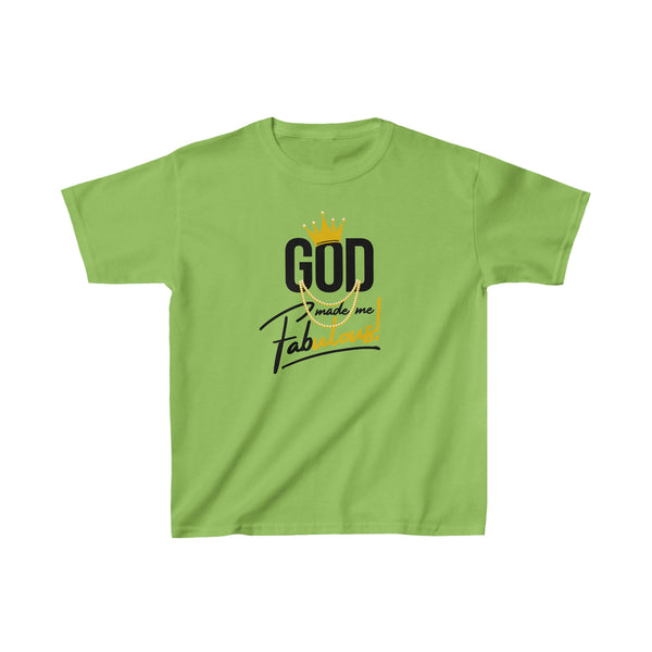 God Made Me Fabulous Youth T-Shirt- Gold