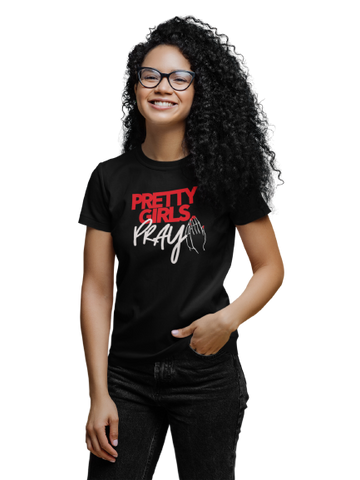 Pretty Girls Pray Unisex Tee- Red