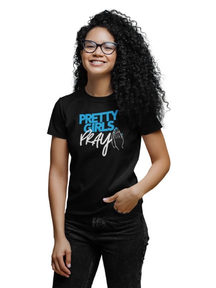 Pretty Girls Pray Unisex Tee- Blue